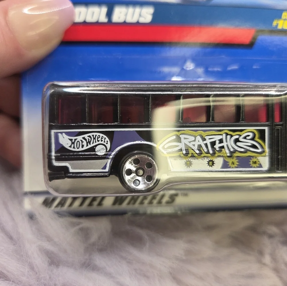 Vintage Mattel Hot Wheels Black Graphic School Bus 1980s Special Limited Edition